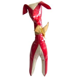 Vintage Vinyl Red & White Dog Figurine by Elenco – Toy Mid-Century Decor 8”x8”